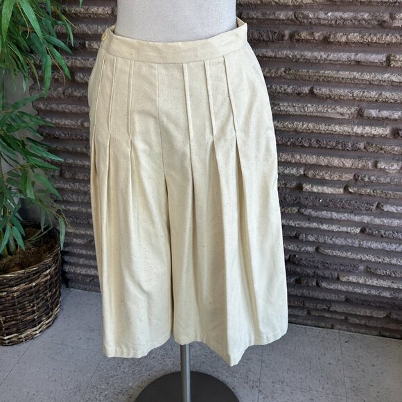 Vintage 70s Raw Silk Outfit Pleated Culottes, Shell and Jacket Handmade - Picture 2 of 12